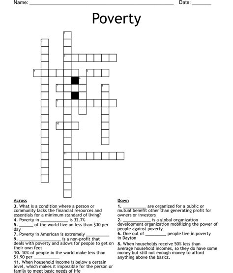 poverty crossword clue|poverty level crossword clue.